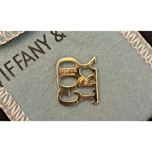 Vintage '70s Tiffany & Co Sterling Gold Overlay TRY GOD Vermeil Lapel Pin - Picture 3 of 5